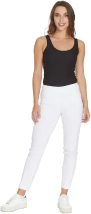SLIM-SATION Women's Wide Band Regular Length Pull-on Straight Leg Pant with Tummy Control
