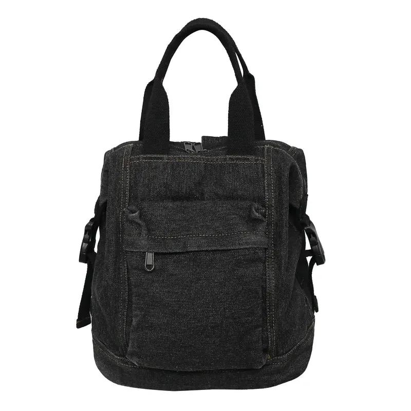 Sohiwoo Denim Zipper Ladies Backpacks Large Capacity Bags for Women 2024 Casual Versatile Free Shipping Mochilas Para Mujer