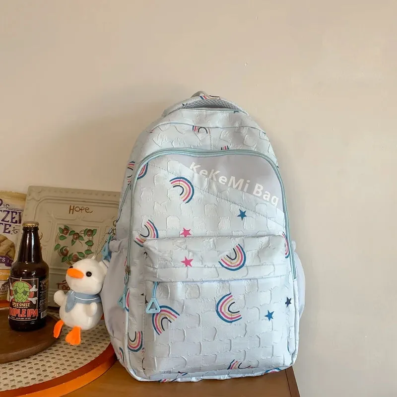 Sohiwoo Trendy Girls Fashion Travel School Bag Kawaii Cute Waterproof Lady Print Backpack Women Laptop Book Bag Female College Backpack