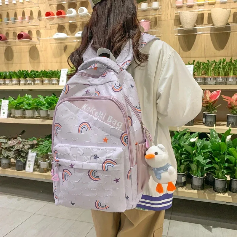 Sohiwoo Trendy Girls Fashion Travel School Bag Kawaii Cute Waterproof Lady Print Backpack Women Laptop Book Bag Female College Backpack