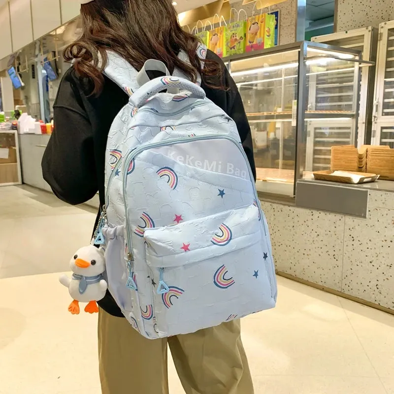 Sohiwoo Trendy Girls Fashion Travel School Bag Kawaii Cute Waterproof Lady Print Backpack Women Laptop Book Bag Female College Backpack