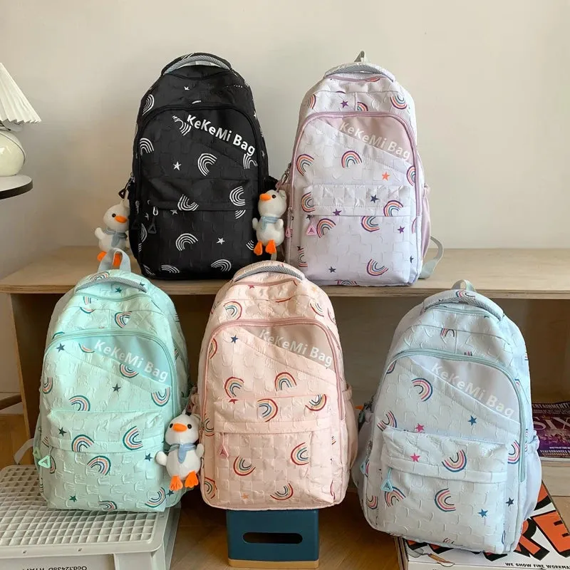 Sohiwoo Trendy Girls Fashion Travel School Bag Kawaii Cute Waterproof Lady Print Backpack Women Laptop Book Bag Female College Backpack