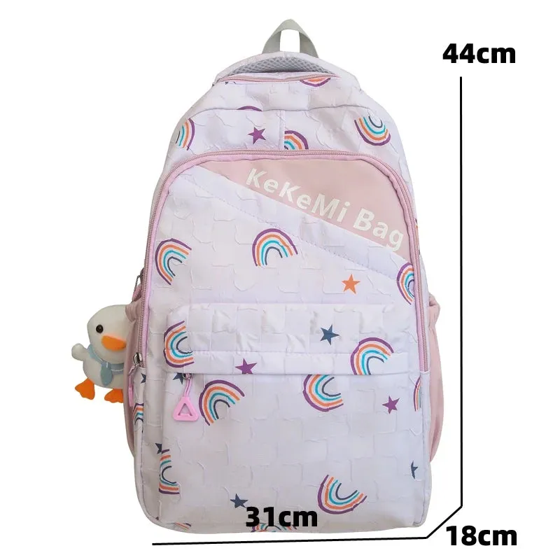 Sohiwoo Trendy Girls Fashion Travel School Bag Kawaii Cute Waterproof Lady Print Backpack Women Laptop Book Bag Female College Backpack