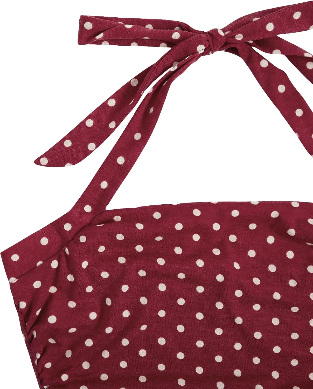 SOLY HUX Women's Y2K Casual Halter Top Tie Back Polka Dots Going Out Crop Tank Tops Sleeveless Streetwear