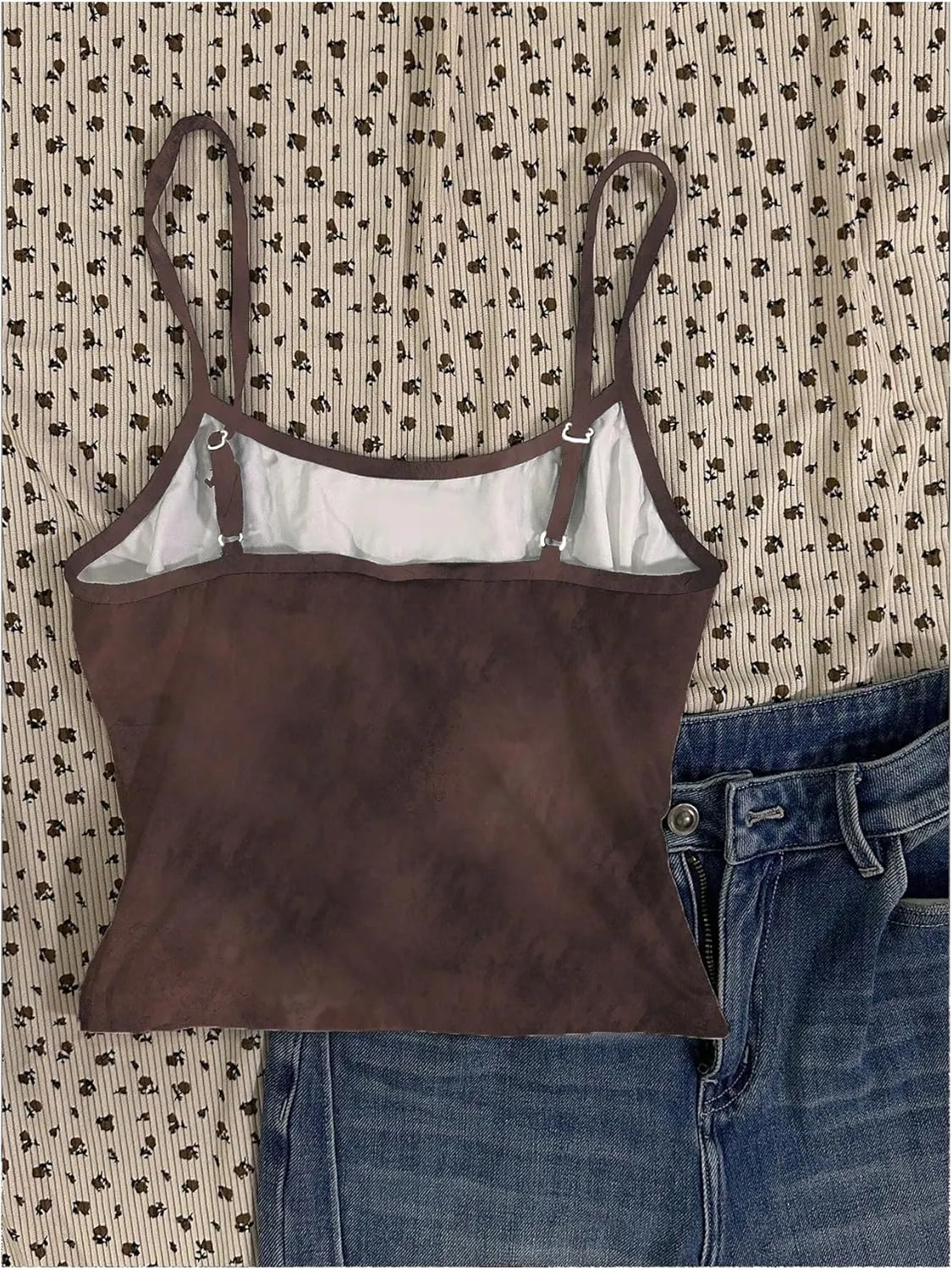 SOLY HUX Women's Y2k Gothic Graphic Cami Crop Tops Spaghetti Strap Summer Camisole
