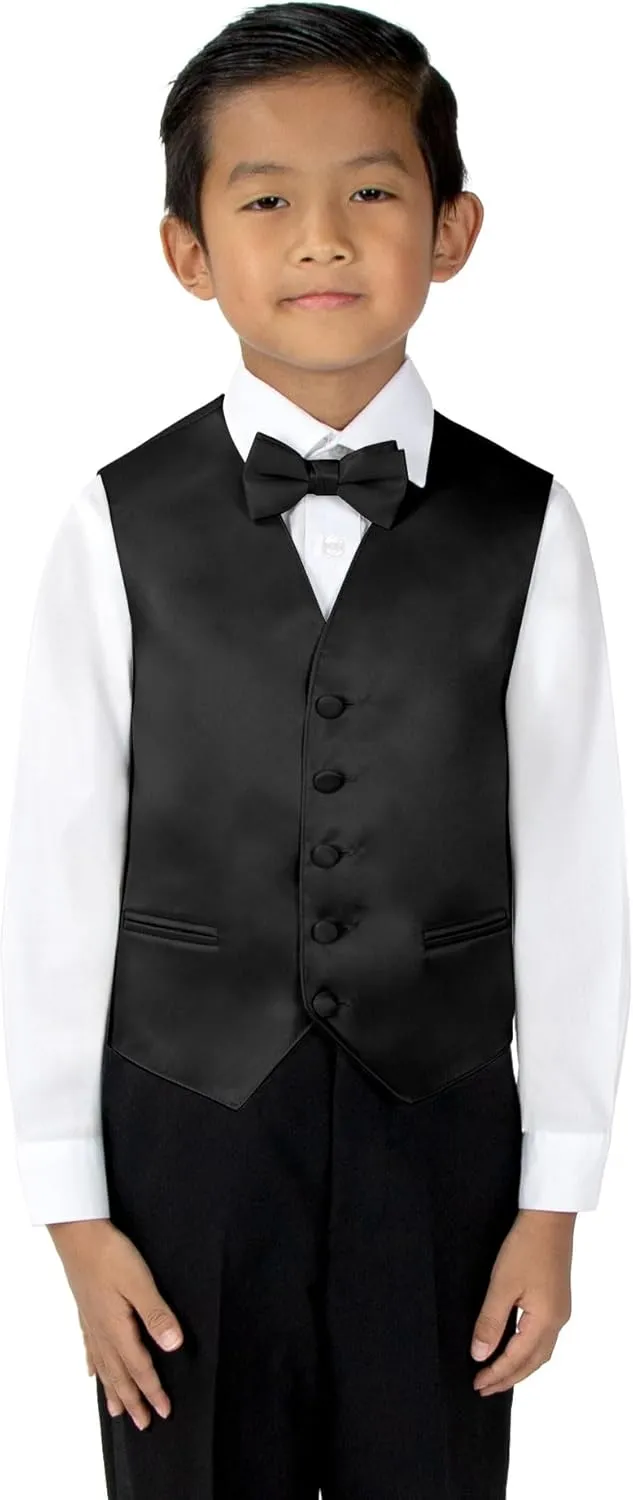 Spring Notion Boys' 4-Piece Satin Tuxedo Vest Set