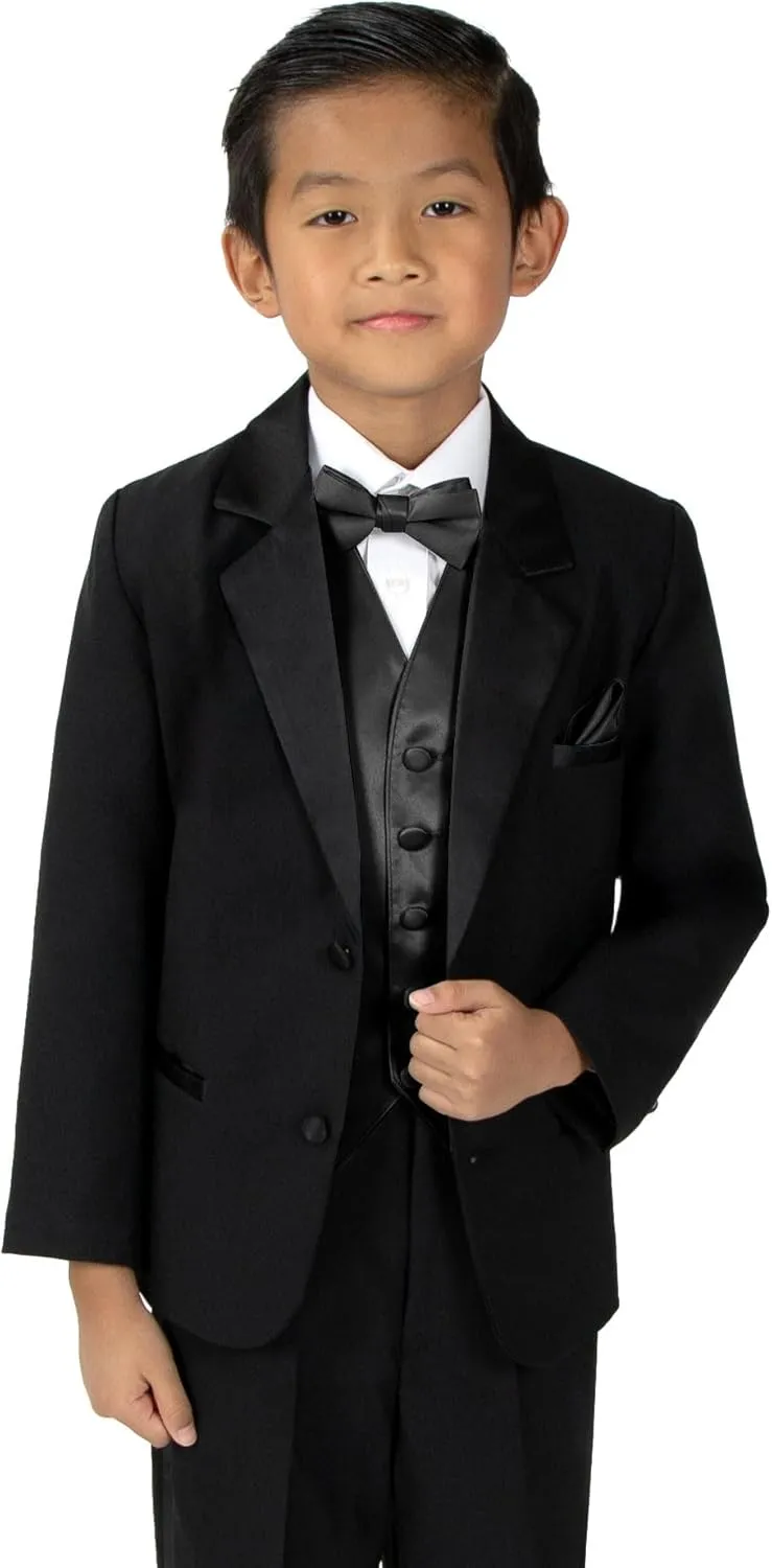 Spring Notion Boys' 4-Piece Satin Tuxedo Vest Set