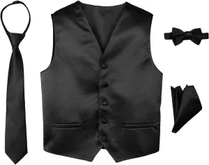 Spring Notion Boys' 4-Piece Satin Tuxedo Vest Set