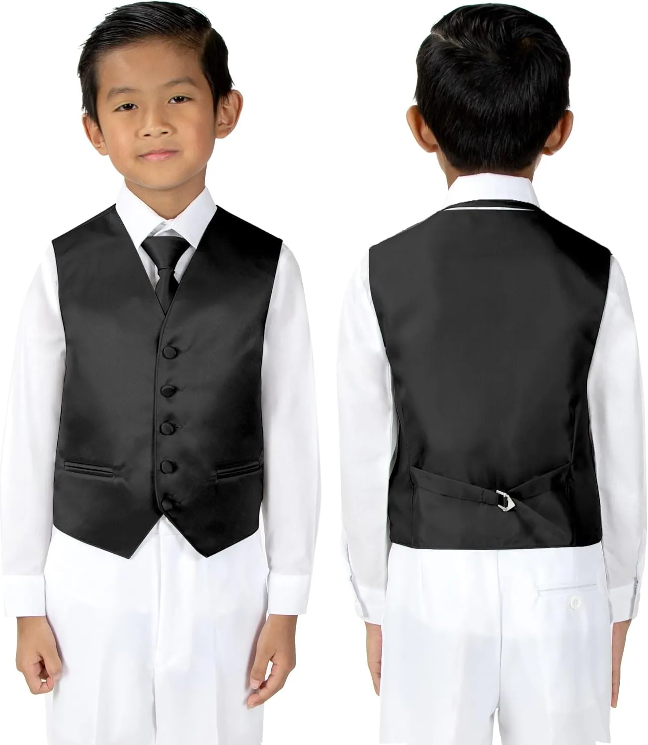 Spring Notion Boys' 4-Piece Satin Tuxedo Vest Set
