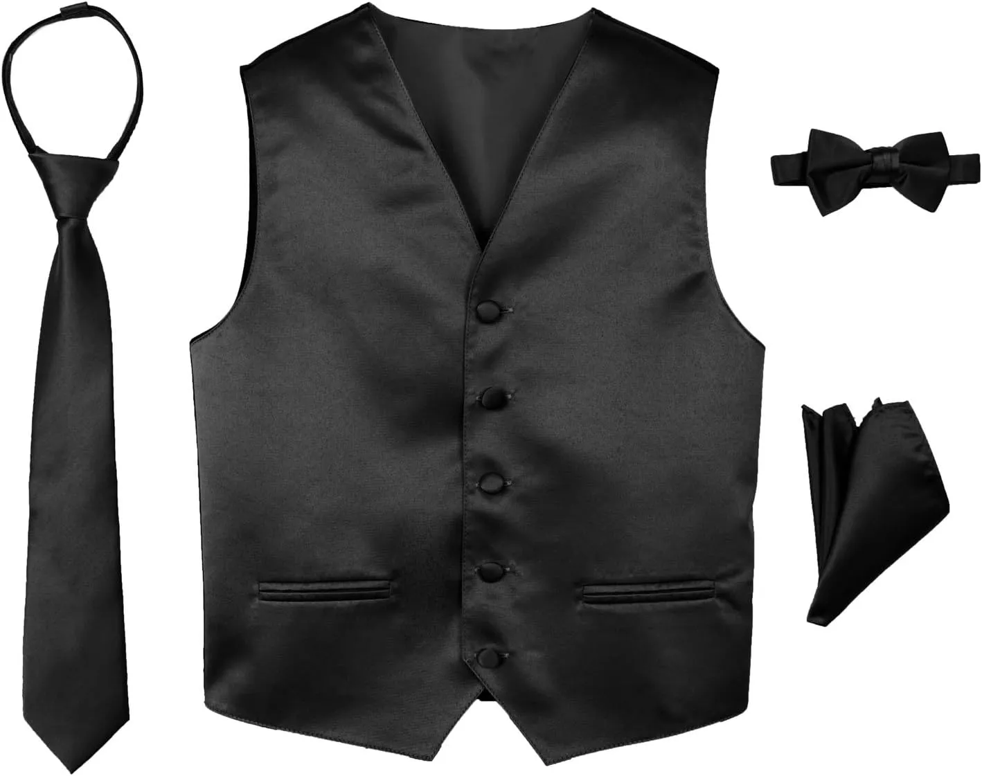 Spring Notion Boys' 4-Piece Satin Tuxedo Vest Set