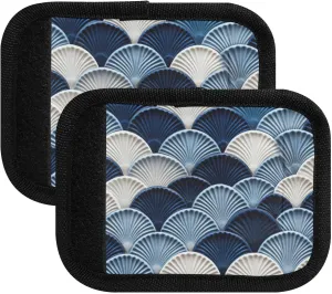 SPRIPORT Blue Mermaid Scales 2 Pack Luggage Handle Wraps for Suitcase Identifier Luggage Makers Covers with ID Tag Handle Protective Cover for Travel Flying Airplane Handbag Wallet Shopping Bag