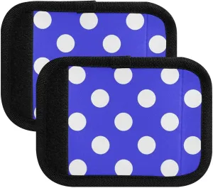SPRIPORT Blue Polka Dot 2 Pack Luggage Handle Wraps for Suitcase Identifier Luggage Makers Covers with ID Tag Grips Luggage Accessories for Travel Flying Airplane Handbag Wallet Shopping Bag
