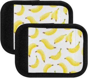 SPRIPORT Cartoon Bananas 2 Pack Luggage Handle Wraps for Suitcase Identifier Luggage Makers Covers with ID Tag Luggage Bag Grip Protector Saddle for Travel Flying Airplane Shopping Bag Handbag Wallet