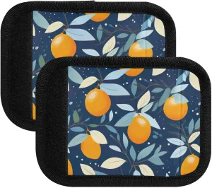 SPRIPORT Orange Leaves Blue 2 Pack Luggage Handle Wraps for Suitcase Identifier Luggage Makers Covers with ID Tag Luggage Bag Grip Protector Saddle for Travel Flying Airplane Handbag Shopping Bag