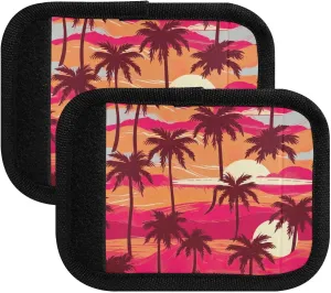 SPRIPORT Palm Beach Sunset 2 Pack Luggage Handle Wraps for Suitcase Identifier Luggage Makers Covers with ID Tag Luggage Bag Grip Protector Saddle for Flying Airplane Travel Shopping Bag Handbag