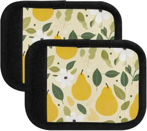 SPRIPORT Pears Leaves 2 Pack Luggage Handle Wraps for Suitcase Identifier Luggage Makers Covers with ID Tag Luggage Bag Grip Protector Saddle for Travel Flying Airplane Handbag Wallet Shopping Bag