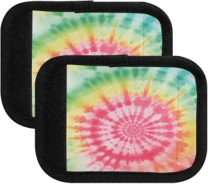 SPRIPORT Tie Dye Spiral 2 Pack Luggage Handle Wraps for Suitcase Identifier Luggage Makers Covers with ID Tag Luggage Bag Grip Protector Saddle for Flying Airplane Travel Shopping Bag Handbag Wallet