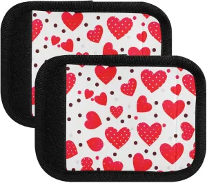 SPRIPORT Valentine Day Heart 2 Pack Luggage Handle Wraps for Suitcase Identifier Luggage Makers Covers with ID Tag Luggage Bag Grip Protector Saddle for Shopping Bag Handbag Flying Airplane Travel