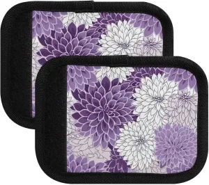 SPRIPORT Watercolor Flowers Floral Purple 2 Pack Luggage Handle Wraps for Suitcase Identifier Luggage Makers Covers with ID Tag Luggage Bag Grip Protector Saddle for Flying Airplane Travel Shopping