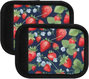 SPRIPORT Watermelon Blue Flowers 2 Pack Luggage Handle Wraps for Suitcase Identifier Luggage Makers Covers with ID Tag Luggage Bag Grip Protector Saddle for Flying Airplane Travel Handbag