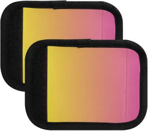 SPRIPORT Yelllow Pink Gradient 2 Pack Luggage Handle Wraps for Suitcase Identifier Luggage Makers Covers with ID Tag Soft Handle Covers for Flying Airplane Travel Handbag Wallet Shopping Bag
