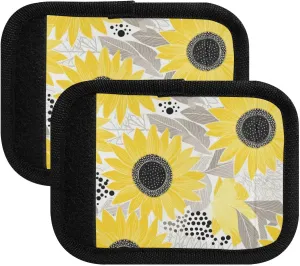 SPRIPORT Yellow Sunflowers 2 Pack Luggage Handle Wraps for Suitcase Identifier Luggage Makers Covers with ID Tag Luggage Bag Grip Protector Saddle for Travel Flying Airplane Handbag Shopping Bag