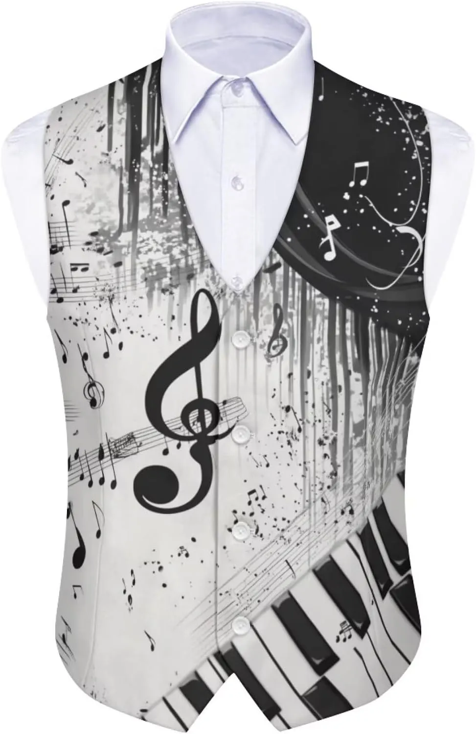Suit Vest for Men Big and Tall V-Neck Formal Vest Slim Fit Button Waistcoat Vests