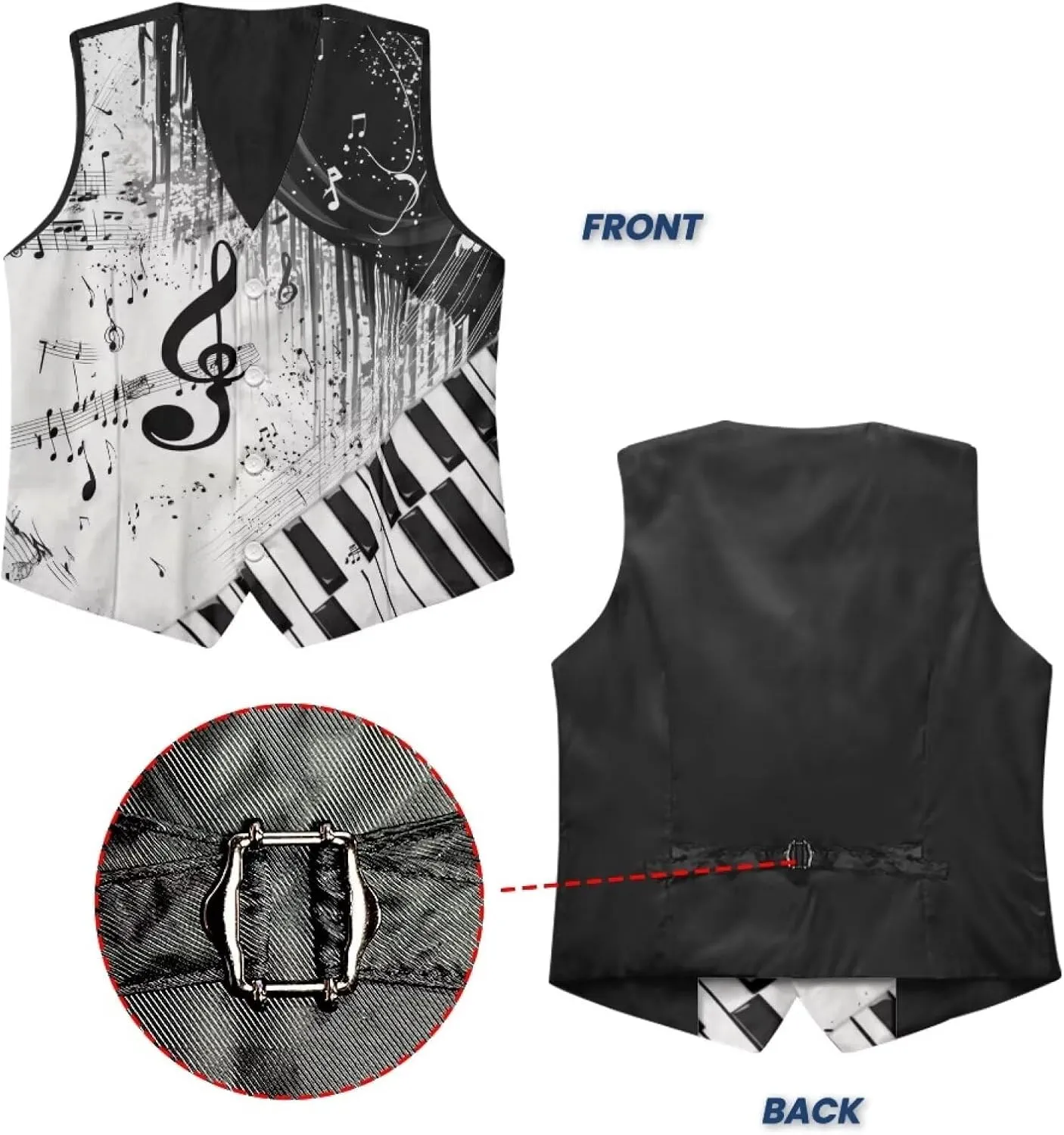 Suit Vest for Men Big and Tall V-Neck Formal Vest Slim Fit Button Waistcoat Vests