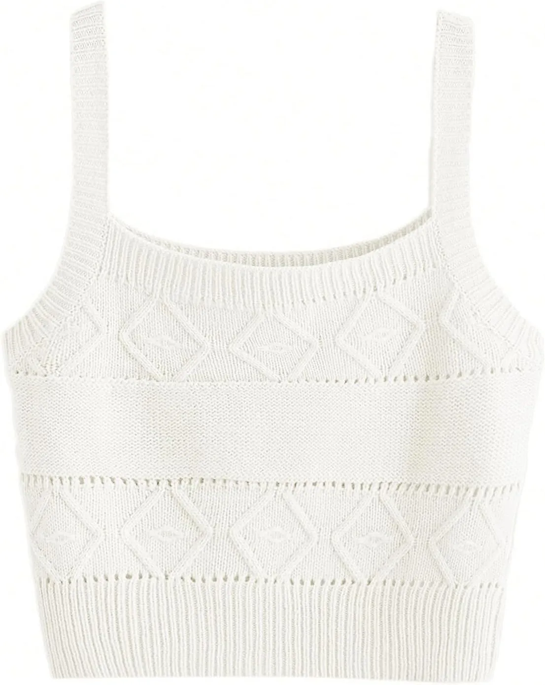 SweatyRocks Women's Sleeveless Solid Knit Straps Crop Tank Tops