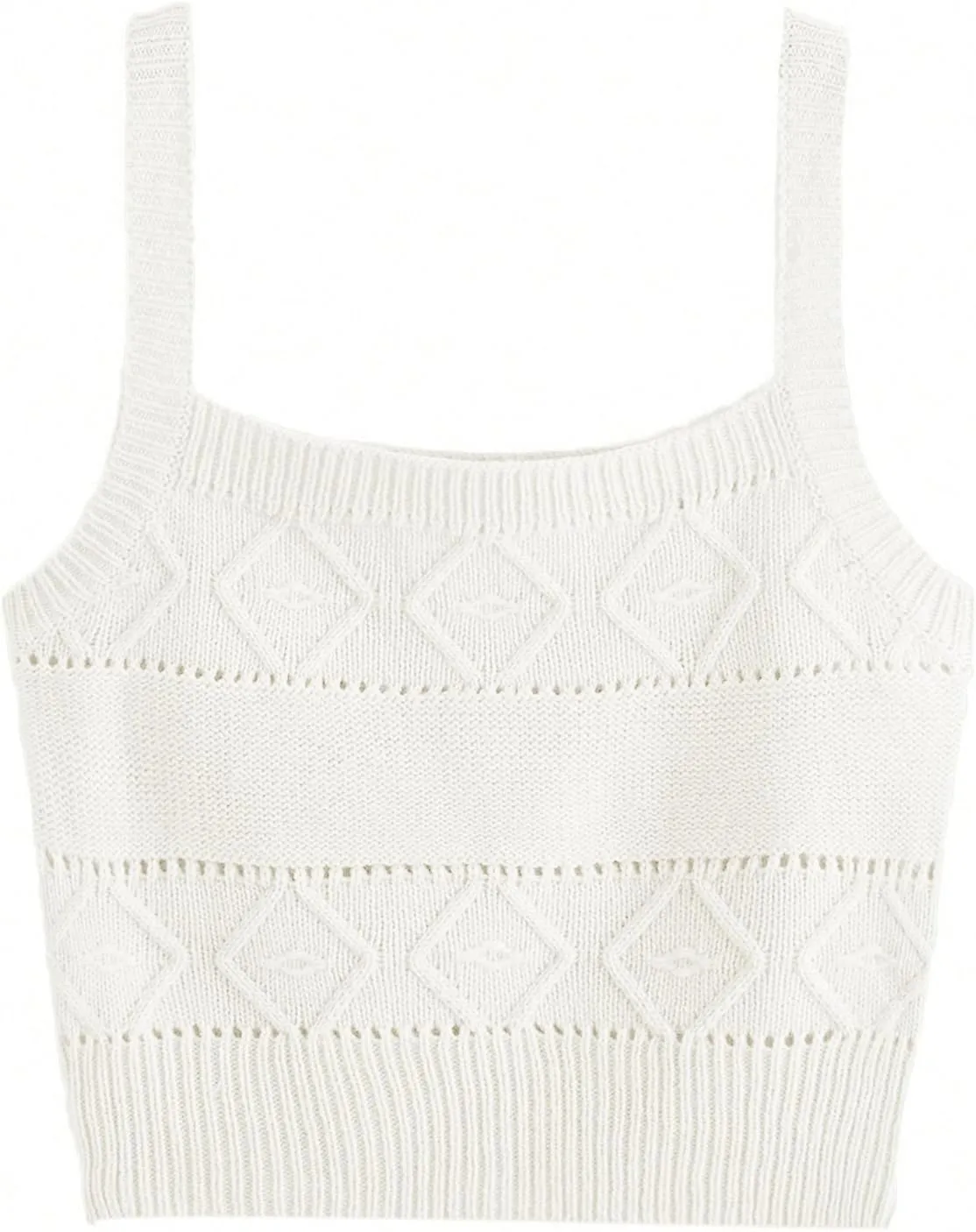 SweatyRocks Women's Sleeveless Solid Knit Straps Crop Tank Tops