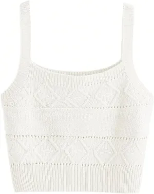 SweatyRocks Women's Sleeveless Solid Knit Straps Crop Tank Tops