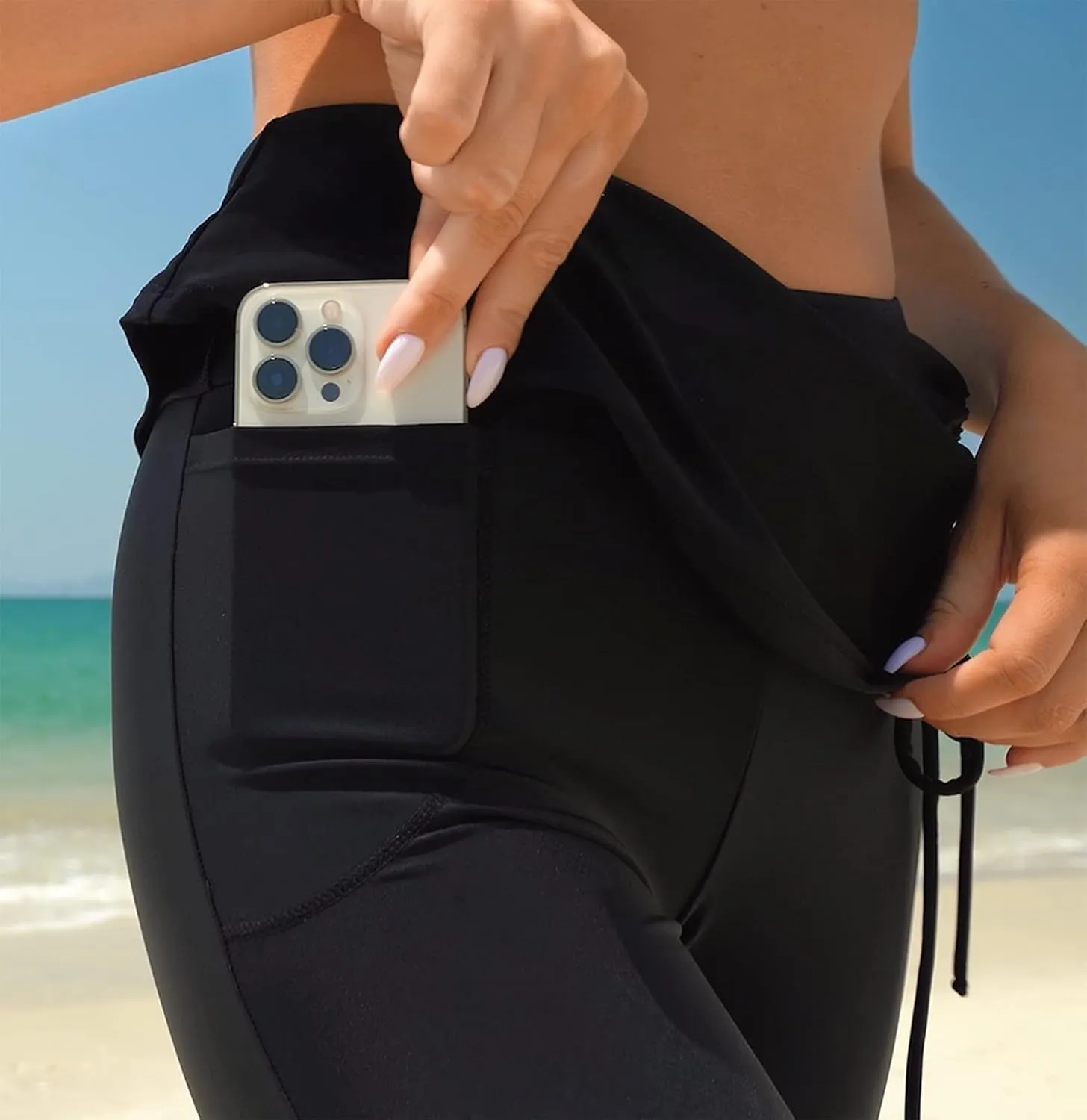 Swimming Water Pants Skirted Swim Shorts Cropped Capri Surf Leggings Wetsuit Pants UV Boardshorts for Women