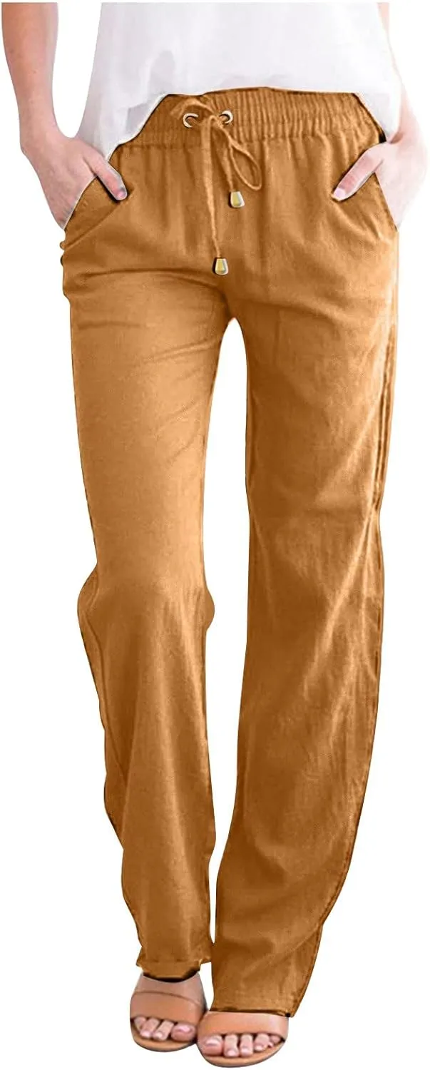 TARIENDY Pants for Women Dressy Casual High Waisted Lounge Trousers Elastic Workout Pants Loose Fitting Yoga Pant