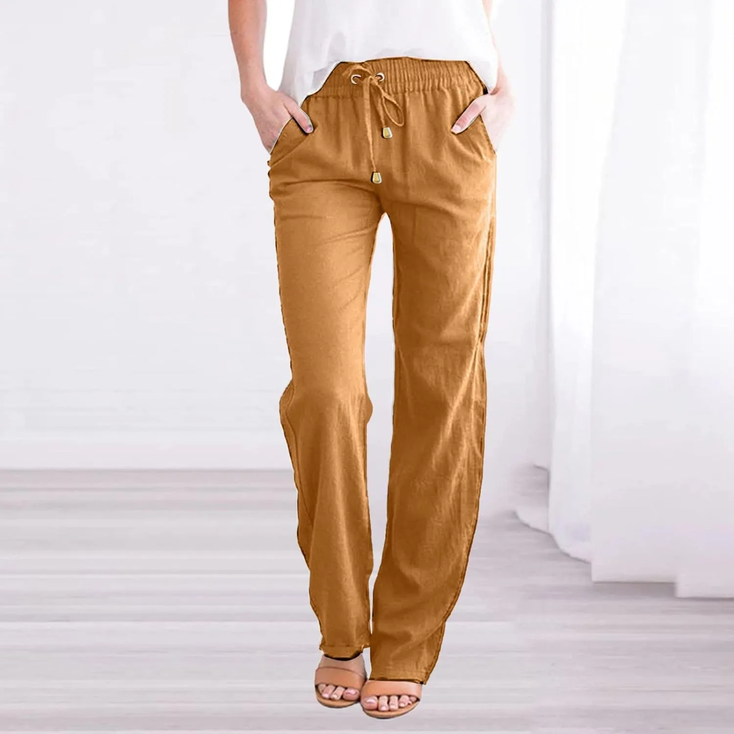 TARIENDY Pants for Women Dressy Casual High Waisted Lounge Trousers Elastic Workout Pants Loose Fitting Yoga Pant