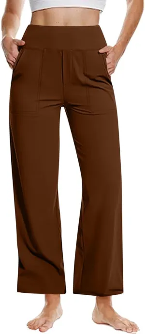 TARIENDY Yoga Pants Women 2025 Wide Leg Pants High Waist Stretch Dressy Casual Sweatpants Loose Comfy Workout Trousers