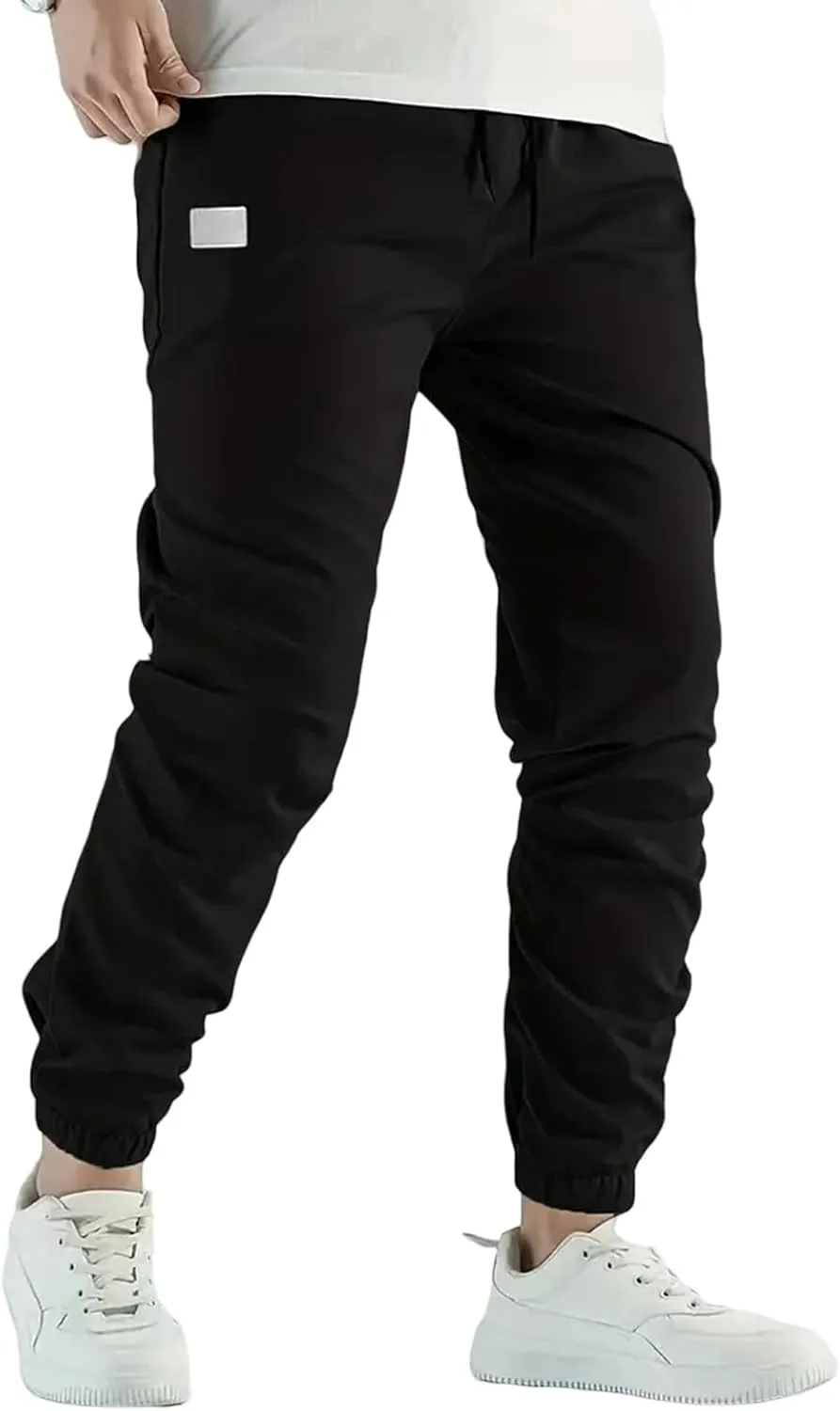 Thatrich Mens Joggers Sweatpants Chino Cargo Pants Slim Hiking Pant Trendy Streetwear Casual Trousers Twill Joggings Wear