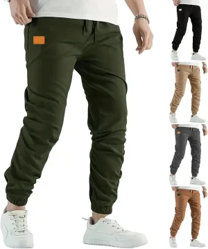 Thatrich Mens Joggers Sweatpants Chino Cargo Pants Slim Hiking Pant Trendy Streetwear Casual Trousers Twill Joggings Wear