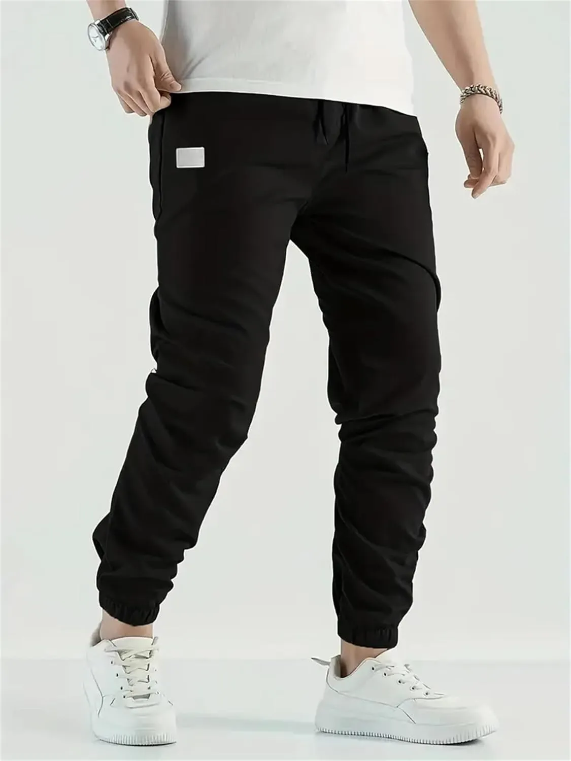 Thatrich Mens Joggers Sweatpants Chino Cargo Pants Slim Hiking Pant Trendy Streetwear Casual Trousers Twill Joggings Wear
