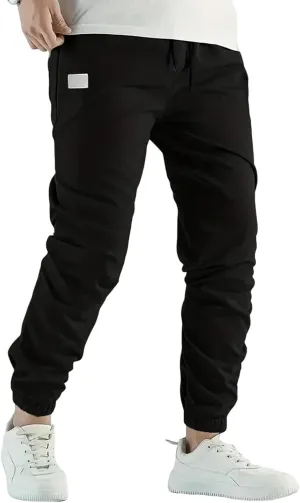 Thatrich Mens Joggers Sweatpants Chino Cargo Pants Slim Hiking Pant Trendy Streetwear Casual Trousers Twill Joggings Wear