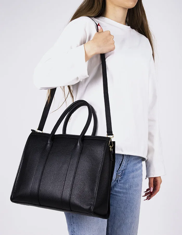 Veena Black Leather