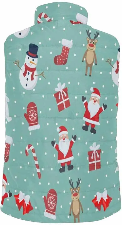 Vests For Men Snowmen Snow-Flakes Men's Lightweight Warm Puffer Vest Outdoor Sleeveless Jacket For Golf Hiking
