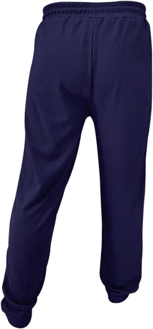 Waffle Pants for Men Corduroy Wide Leg Elastic Athletic Sweatpants Casual Loose Breathable Business Work Trousers