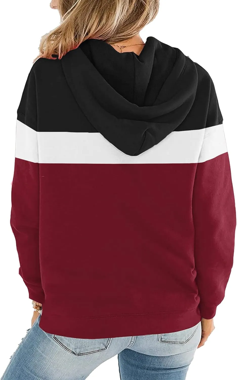 Women Hoodies Pullover Casual Thin Sweatshirts with Pockets Loose Fit Long Sleeve Drawstring Design Hoody Sweatshirt