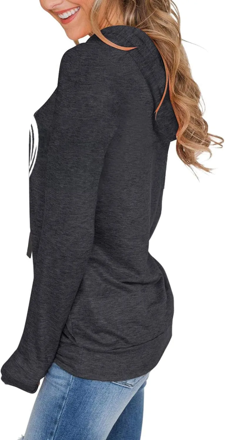 Women's Hoodies Pullover Cute Heart Sweatshirts Long Sleeve Tops with Pockets