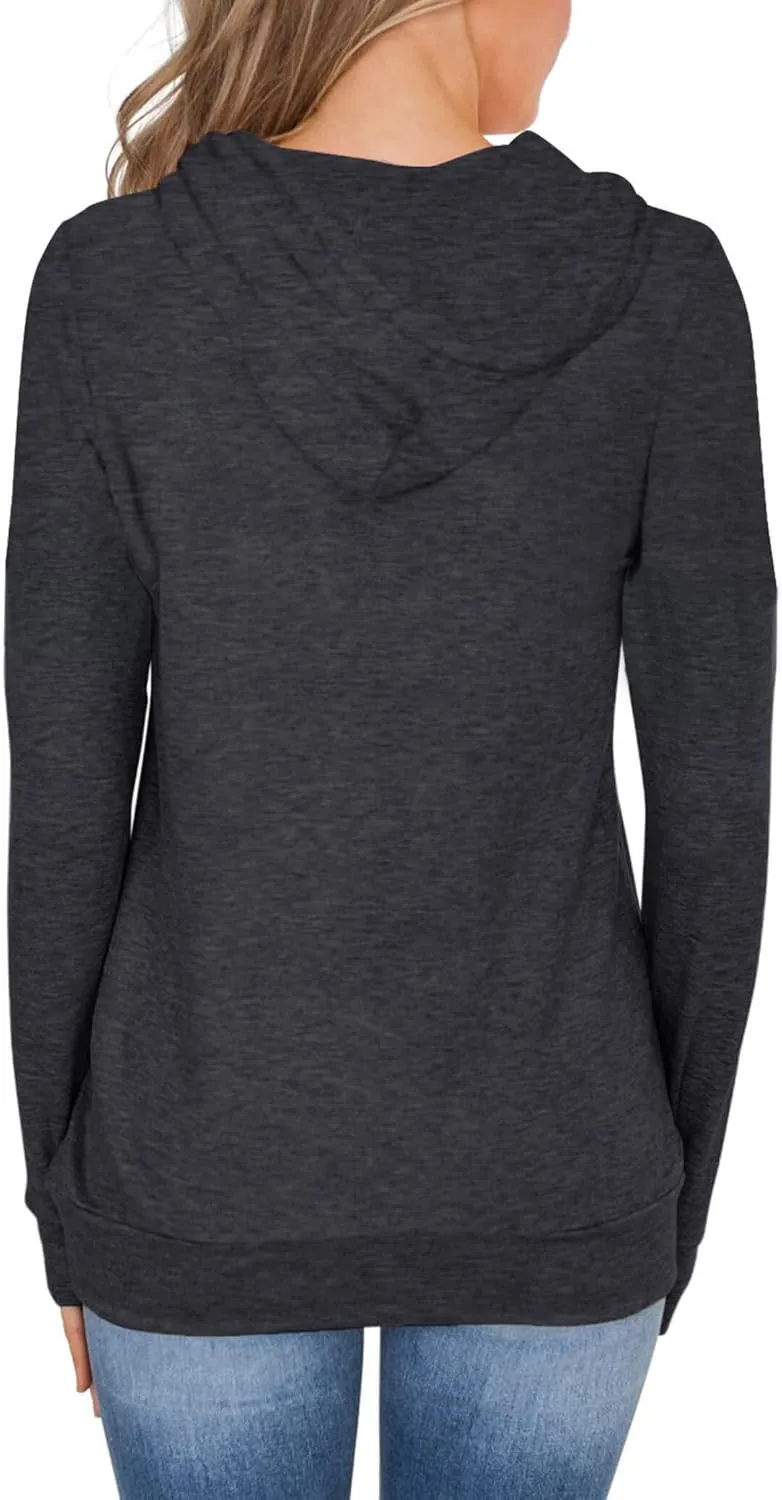 Women's Hoodies Pullover Cute Heart Sweatshirts Long Sleeve Tops with Pockets