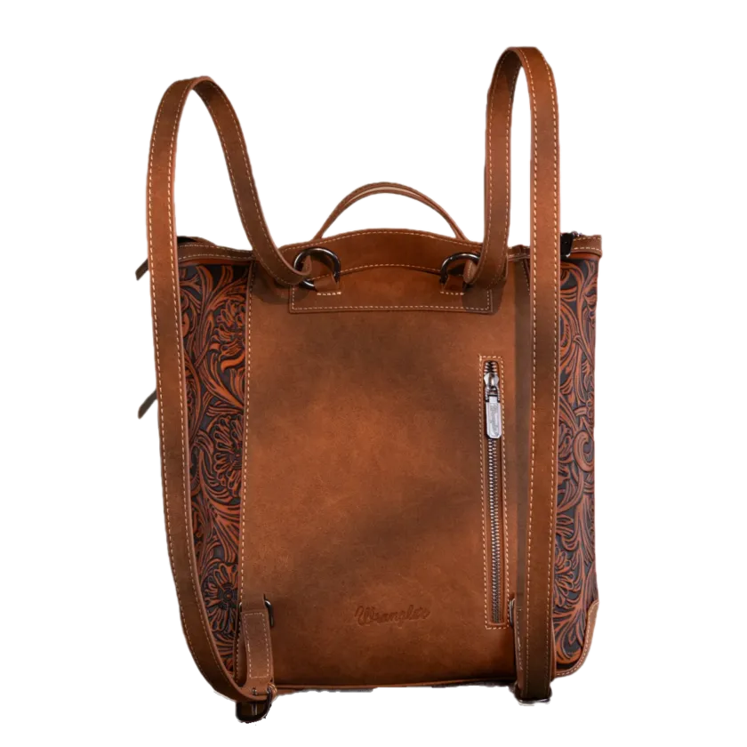 Wrangler Ladies Brown Cowhide Convertible Crossbody Backpack WG169-9112BR