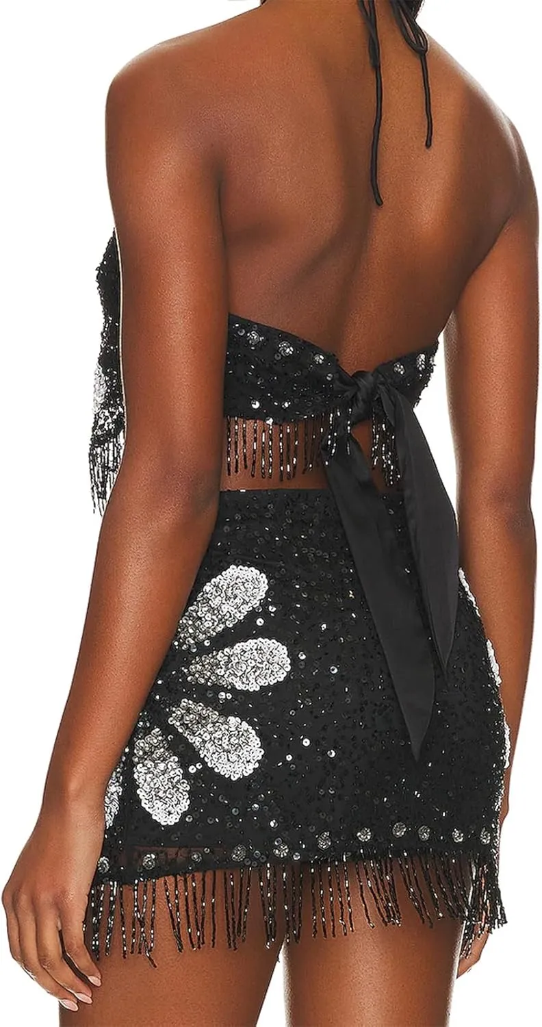 Y2k Women Floral Halter Tank Crop Top Sexy Tie Up Backless Sleeveless Slim Fit Cami Going Out Camisole Summer