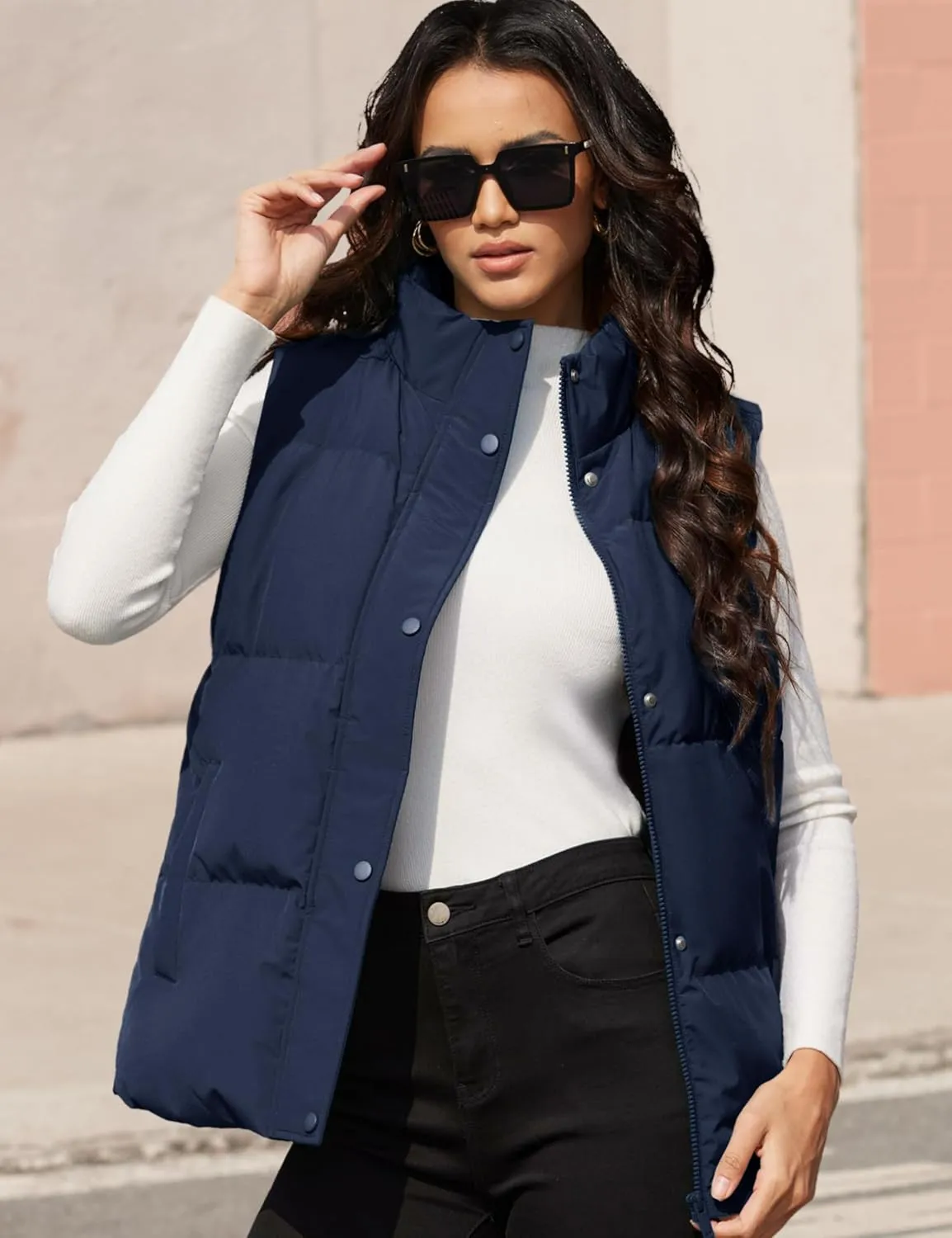 YUCOLEN Down Puffer Vest for Women Lightweight Warm Sleeveless Puffer Jacket 2024 Women Winter Trendy Puffy Vests