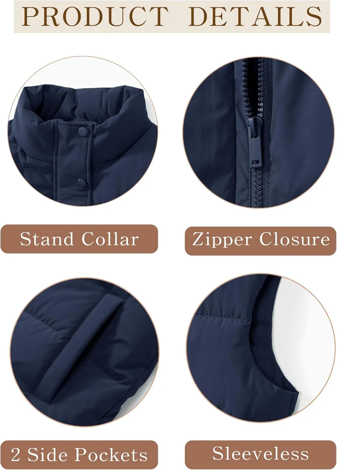 YUCOLEN Down Puffer Vest for Women Lightweight Warm Sleeveless Puffer Jacket 2024 Women Winter Trendy Puffy Vests