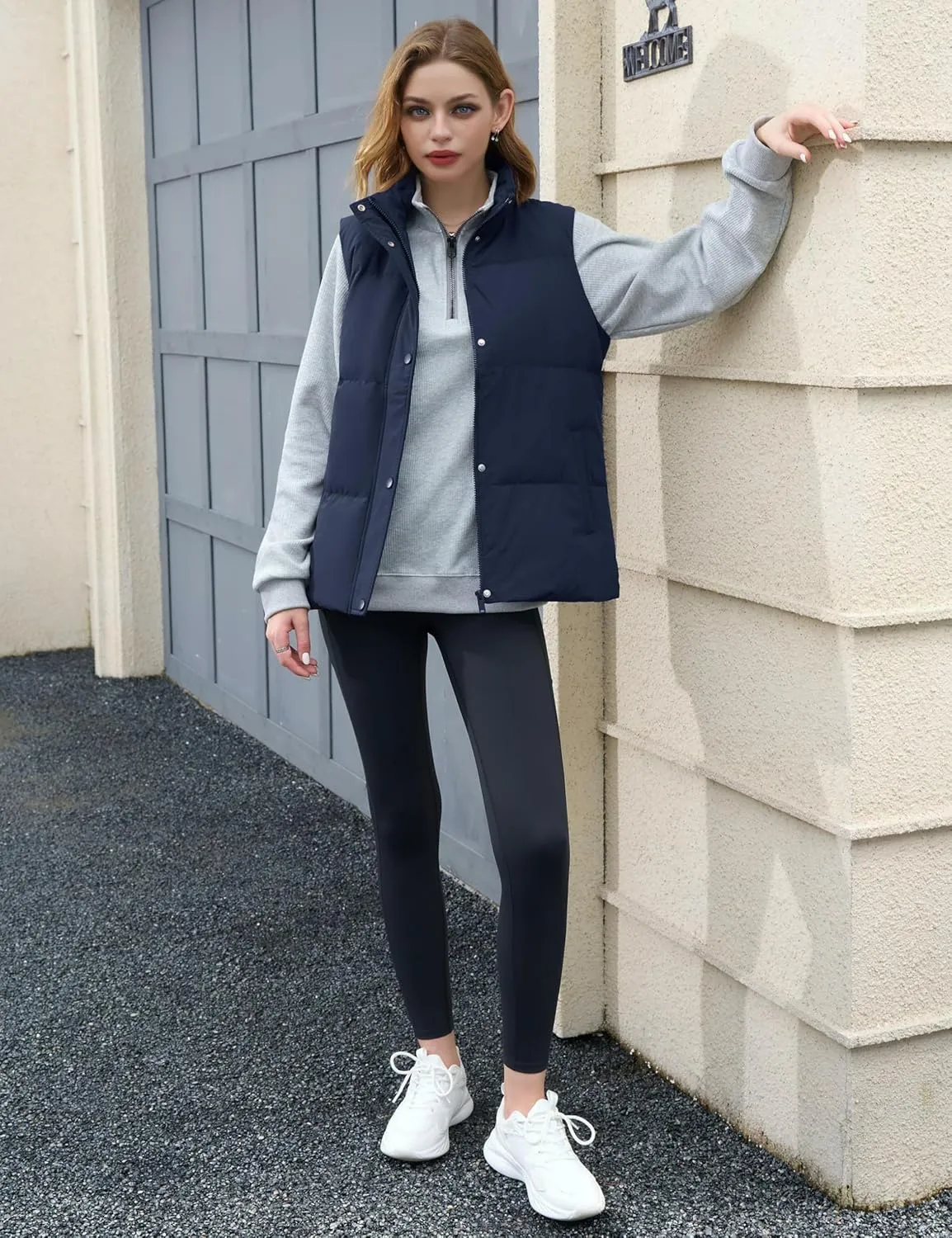 YUCOLEN Down Puffer Vest for Women Lightweight Warm Sleeveless Puffer Jacket 2024 Women Winter Trendy Puffy Vests